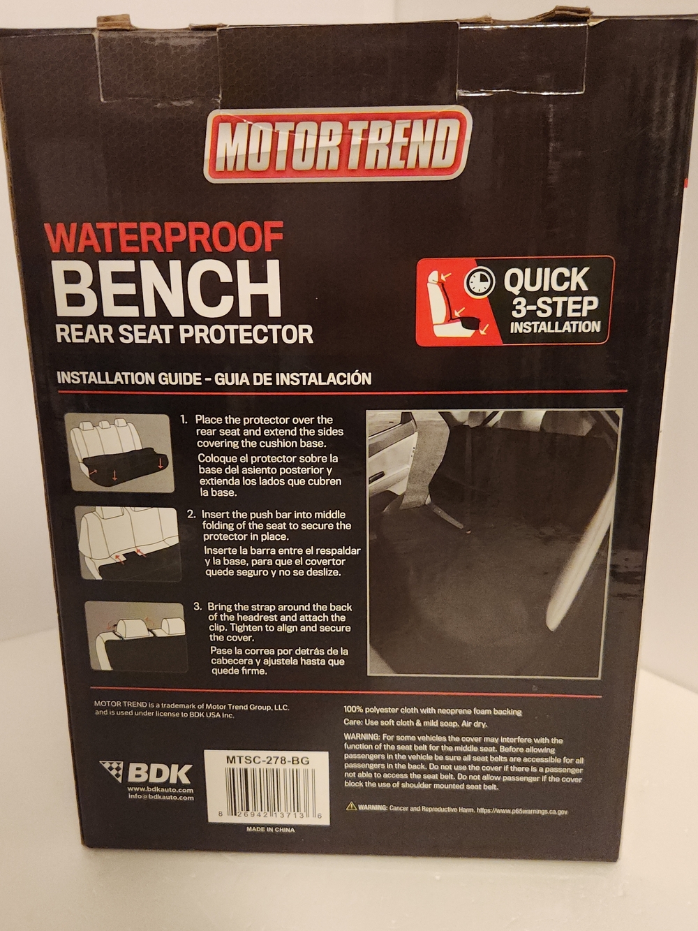 Waterproof Beige Bench Rear Seat Protector - Picture 6 of 7